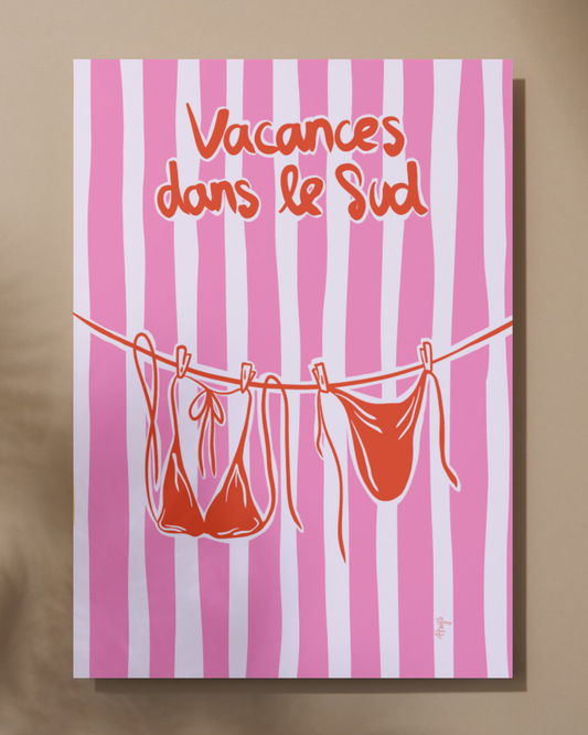Affiche "Vacances dans le Sud"